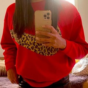 Medium cheetah print Nike Swoosh Pullover